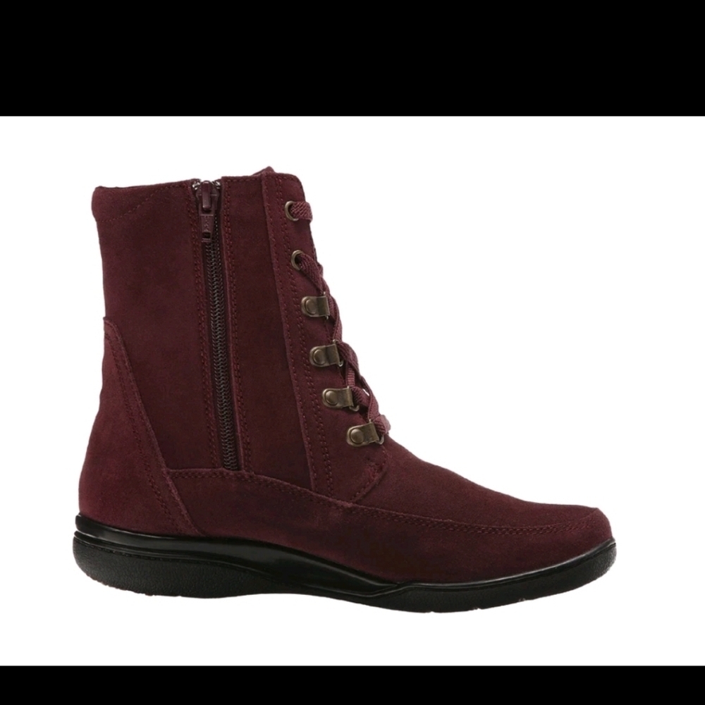 Clark's Kearns Sirena Burgundy Boots - Picture 3 of 9